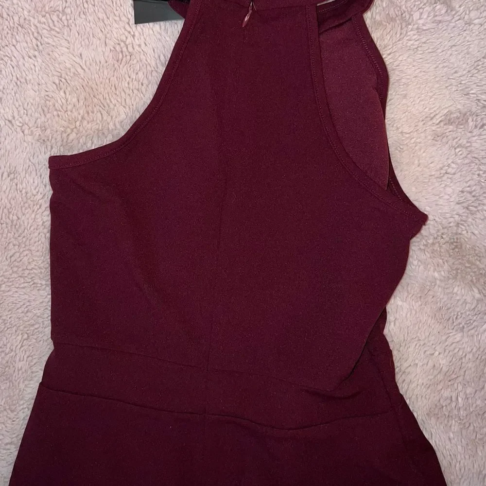 WOOSEA Sz M Wine Split Bodycon Mermaid Formal Event Prom Evening dress - Picture 10 of 13